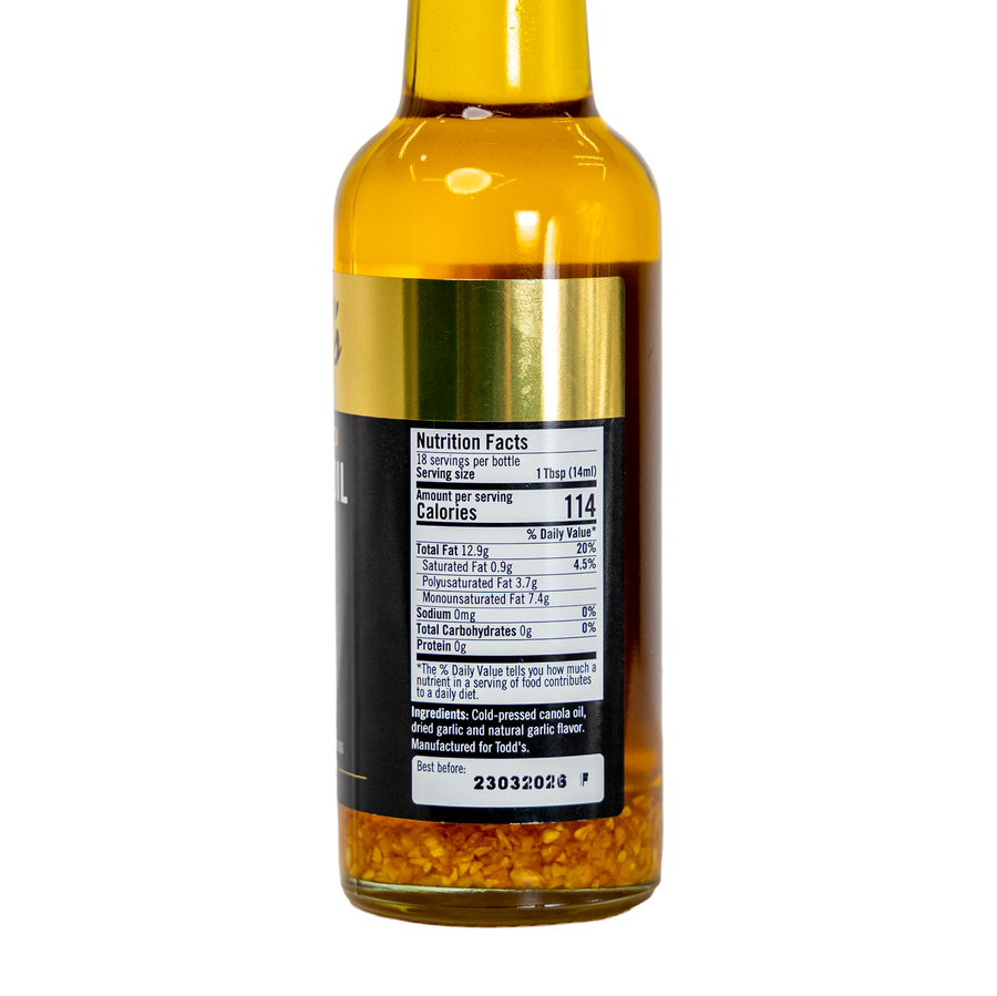 Todd's Cold-Pressed Garlic Canola Oil (8.45 oz)